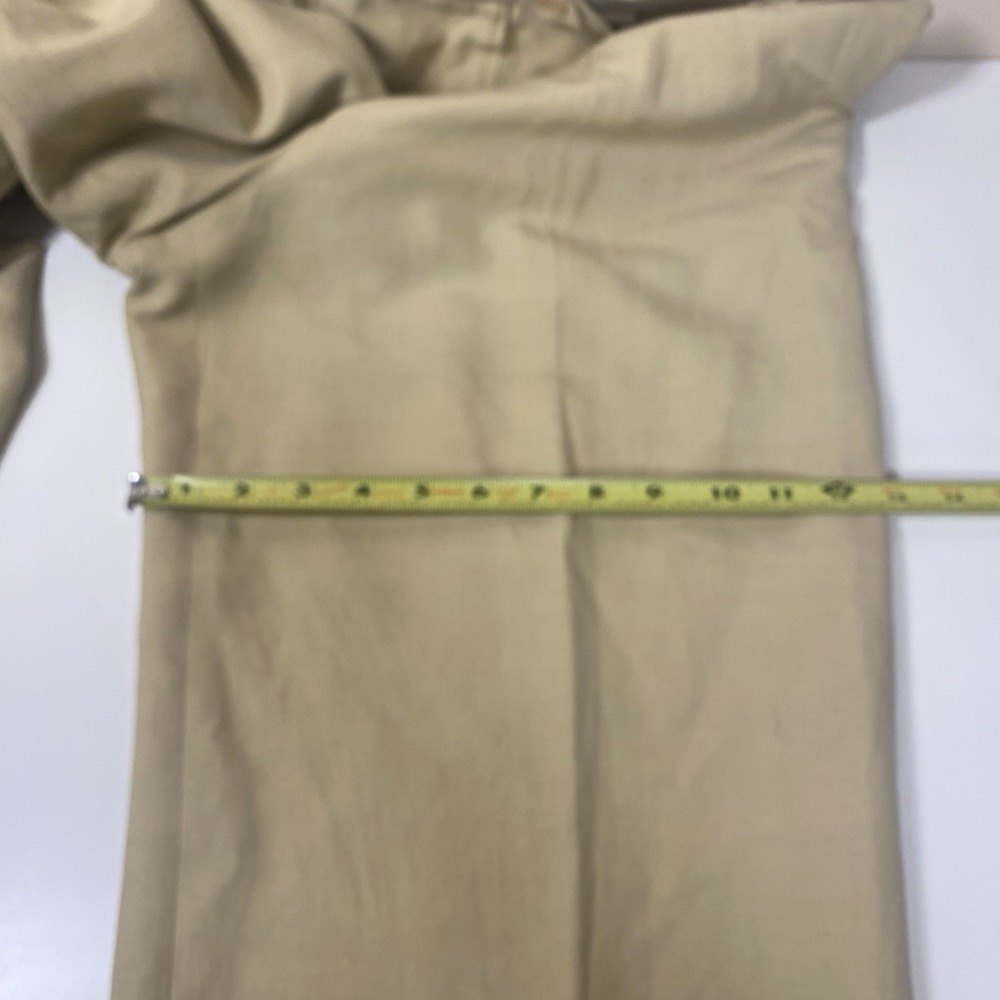 Lauren Ralph Lauren Sz 12 Silk Linen Blend‎ Lined Wide Leg Casual Pants Beige - Picture 8 of 10